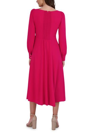 Julia Jordan Long Sleeve Front Slit Dress - PINK - Back