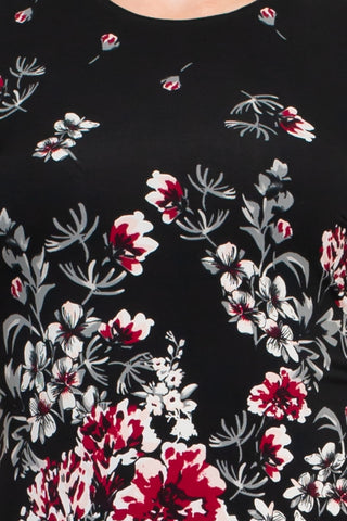 Catherine Malandrino Crew Neck Sleeveless Floral Print Key Hole Back Jersey Dress