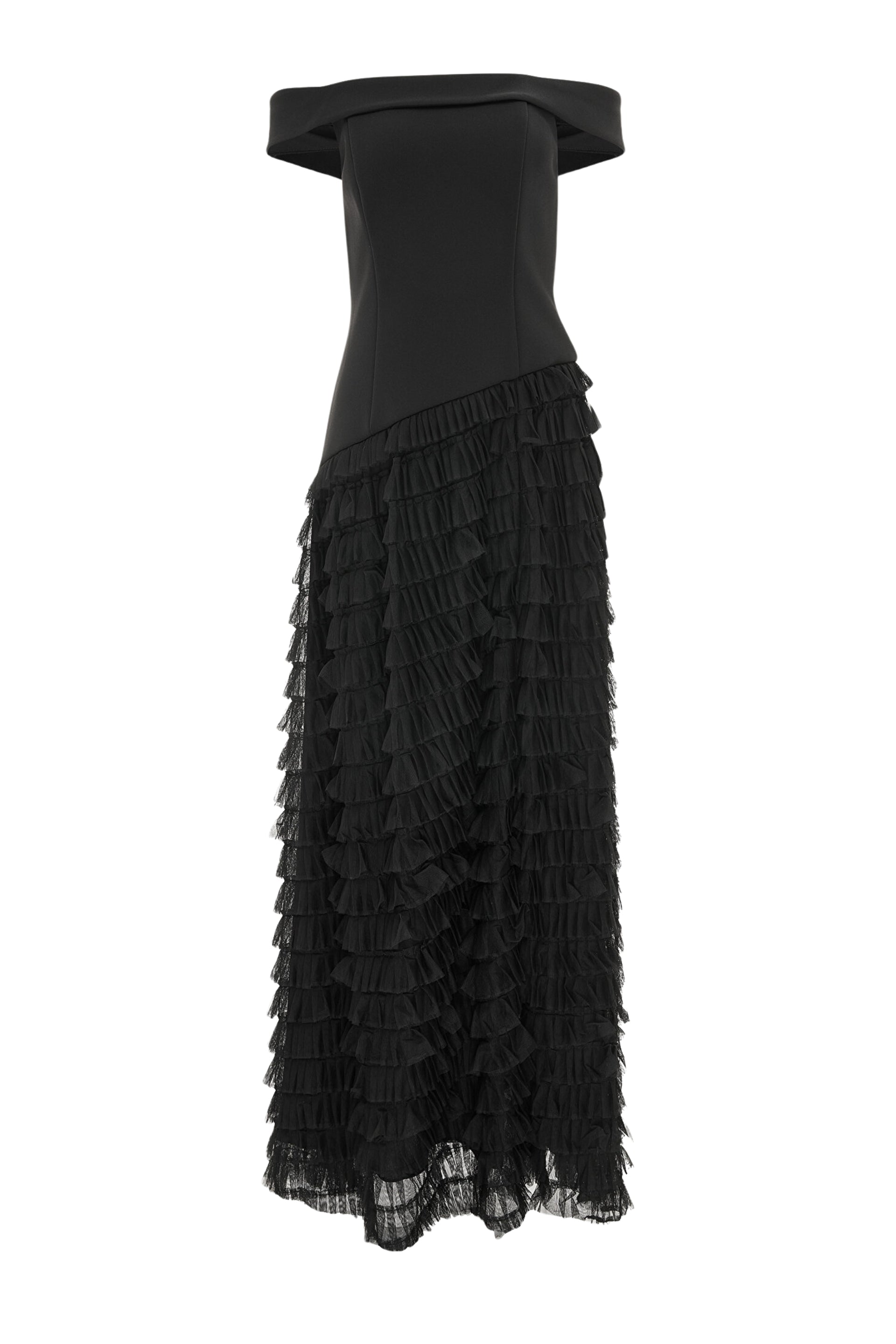 aidan mattox black long dress Aidan Mattox Bonded Crepe Column Gown