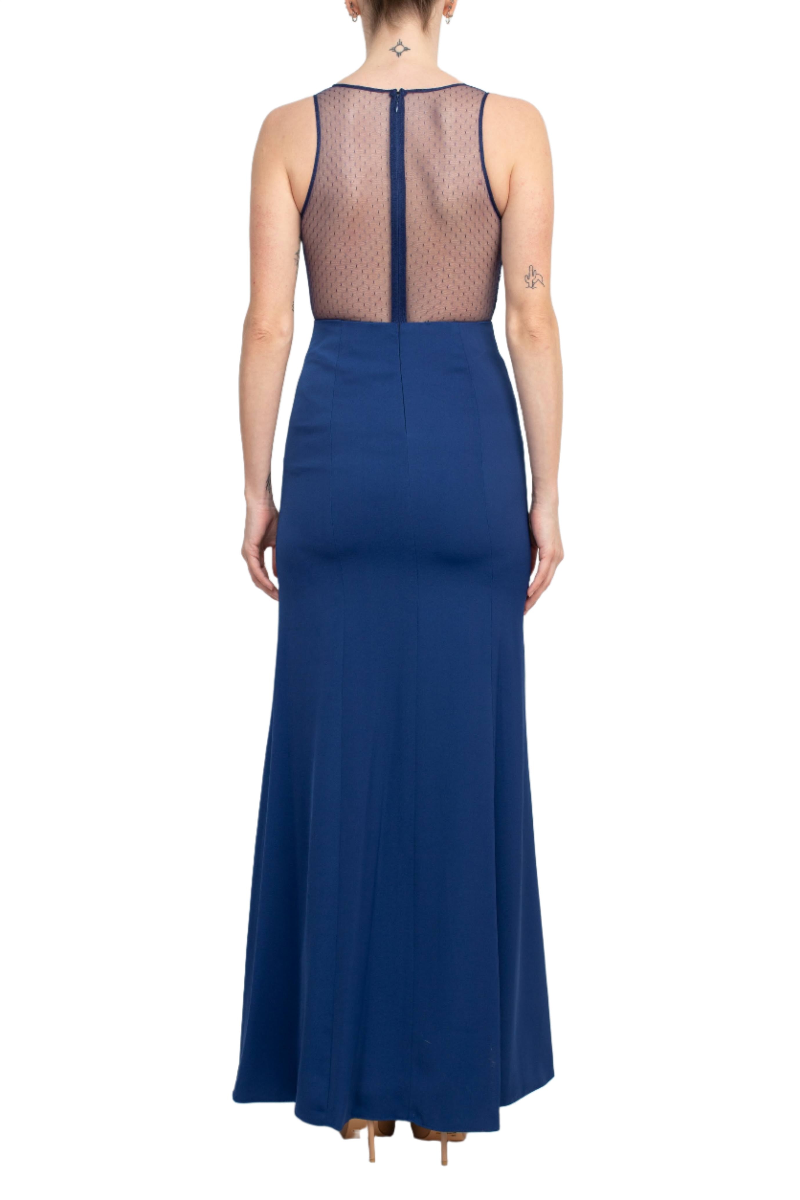 Aidan by Aidan Mattox V-Neck Sleeveless Zipper Back Illusion Floral Embroidered Tafetta Dress | Available at Curated Brands in Los Angeles Aidan by Aidan Mattox V-Neck Sleeveless Zipper Back Illusion Floral Embroidered Tafetta Dress | Available at Curated Brands in Los Angeles