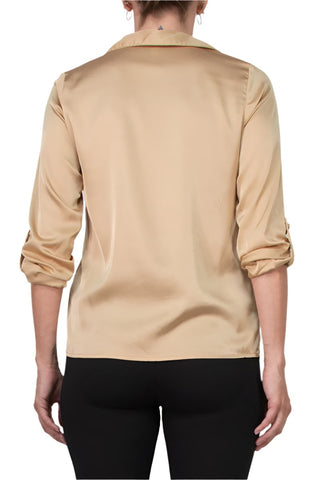 Notations Satin Blouse -CHAMPAGNE - BACK