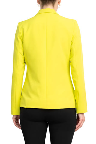 Nanette Lepore Notch Lapel Nolita Stretch Blazer - CITRINE - Back