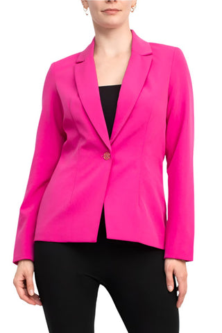 Nanette Lepore Notch Lapel Nolita Stretch Blazer - PRECIOUS PINK - Front