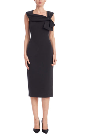 Badgley Mischka Tie-Shoulder Bow Midi Dress | Curated Brands Badgley Mischka Tie-Shoulder Bow Midi Dress | Curated Brands