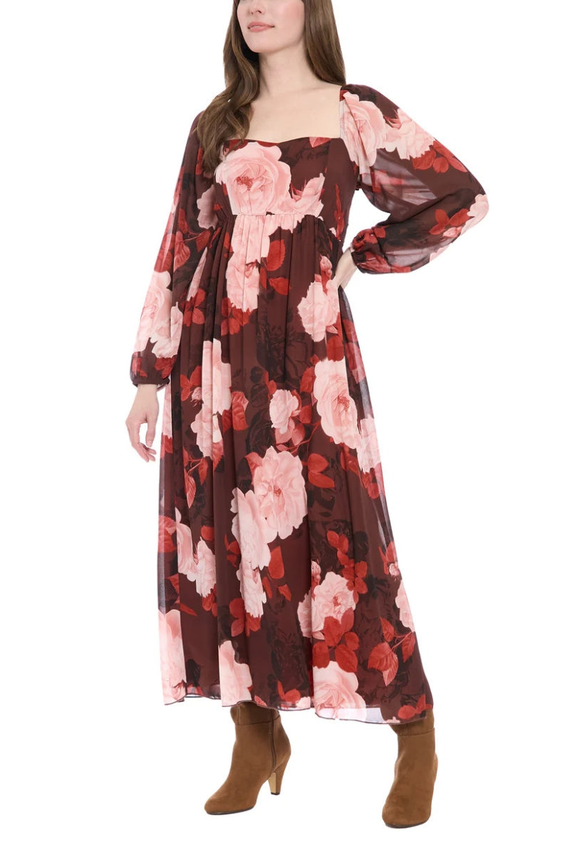 London Times Trudie Floral Print Square Neckline Long Voluminous Puffy Curated Brands London Times Trudie Floral Print Square Neckline Long Voluminous Puffy Curated Brands