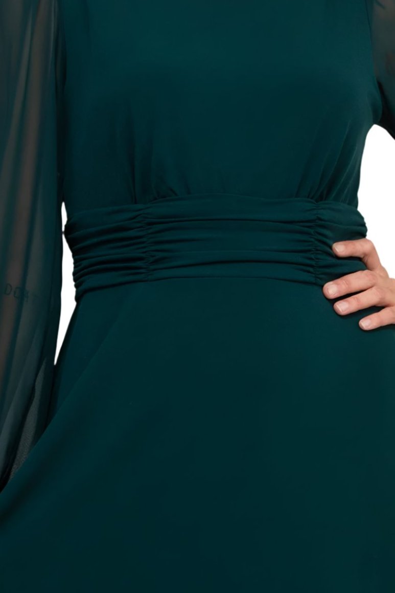 Connected Apparel Chiffon Long Sleeve Midi Dress | Available at Curated Brands in Los Angeles Connected Apparel Chiffon Long Sleeve Midi Dress | Available at Curated Brands in Los Angeles