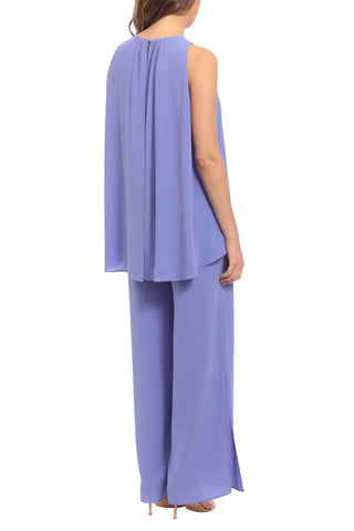 London Times Jewel Neck High Low Popover Jumpsuit