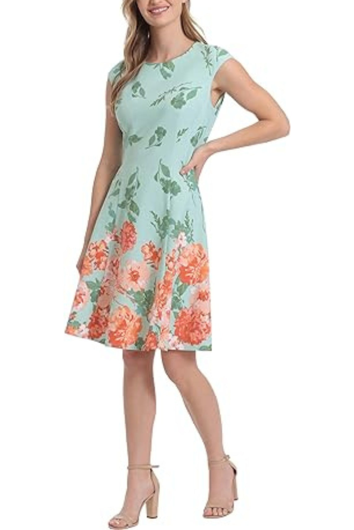 London Times Floral Scuba Crepe Fit & Flare Dress Curated Brands London Times Floral Scuba Crepe Fit & Flare Dress Curated Brands