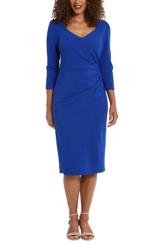 Vestido midi con frunces laterales y escote en forma de corazón de London Times