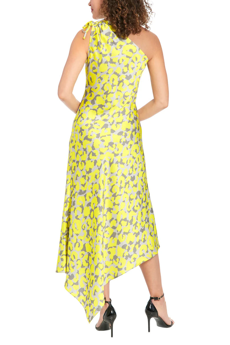 london times one shoulder dress London times one shoulder yellow dress size 6
