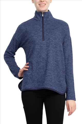 Cable & Guage High Neck Long Sleeve Knit Top