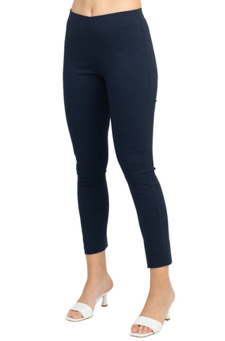 Adrianna Papell Mid Waist Pull On Skinny Pants - Navy - Side