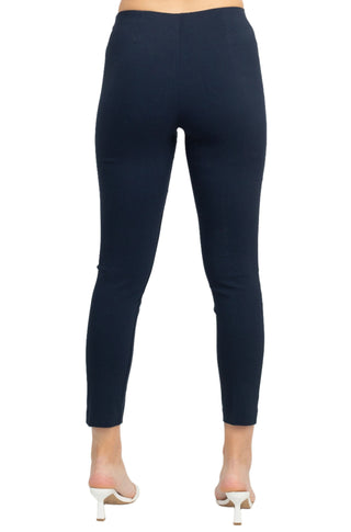 Adrianna Papell Mid Waist Pull On Skinny Pants - Navy - Back