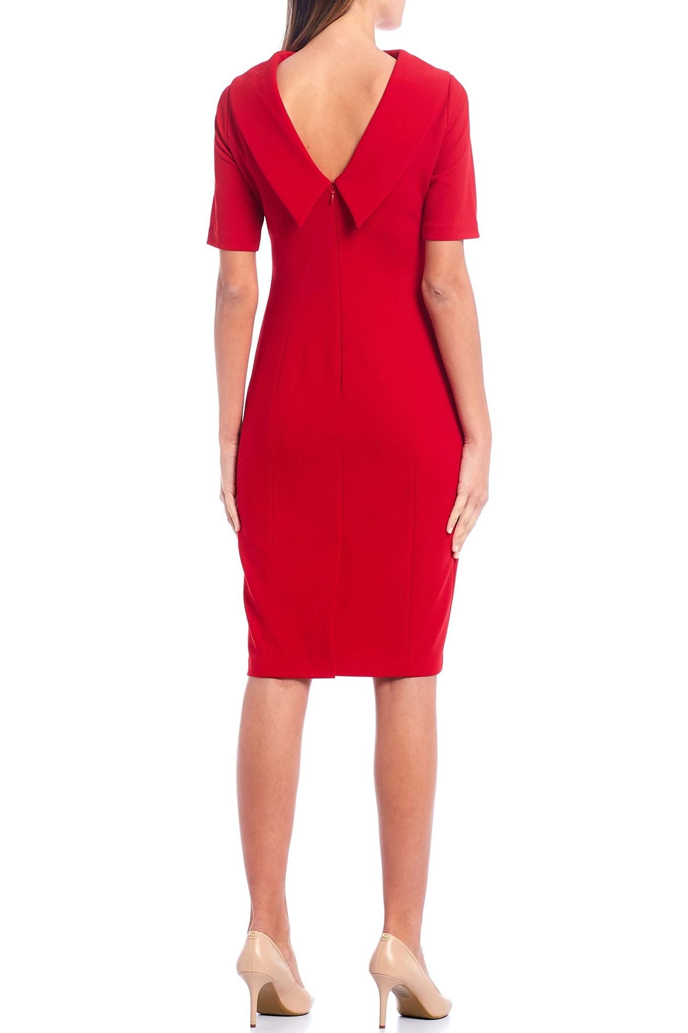 adrianna papell v-back foldover collar short sleeve sheath dress Amazon.com: Adrianna Papell Womens Roll Neck Sheath with V Back, Beach Rose, 4 : Clothing, Shoes & Jewelry