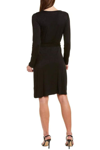 Adrianna Papell V-Neck Long Sleeve Solid Tie Side Rayon Jersey Faux Wrap Dress