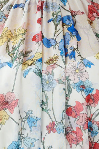 Adrianna Papell Crew Neck Back Zipper Sleeveless Floral Chiffon Midi Dress