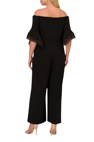 Adrianna Papell crepe jumpsuit ( Plus Size ) - Black - Back 