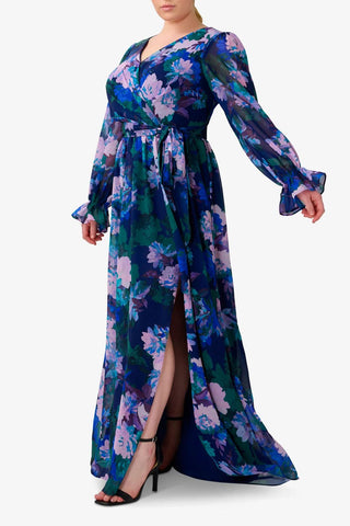 Adrianna Papell Floral Dress - NAVY MULTI - Front view