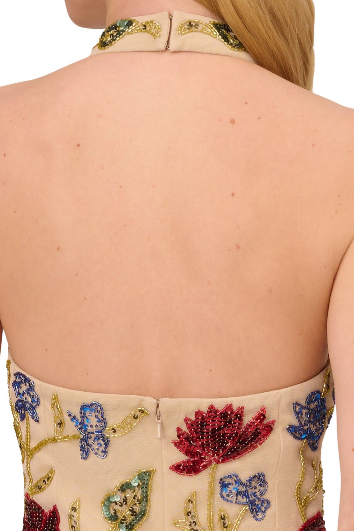 Adrianna Papell beaded mesh fit and flare cocktail dress #AP1E210539 | Curated Brands Adrianna Papell beaded mesh fit and flare cocktail dress #AP1E210539 | Curated Brands