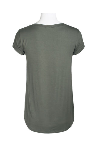 Cable & Guage Scoop Neck Short Sleeve Pocket Solid ITY T-Shirt