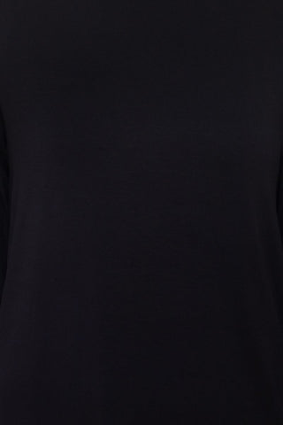 Cupio high neck long sleeve matte jersey top - BLACK - Fabric 