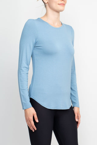 Cupio Crew Neck Long Sleeve Solid Knit Top_stargazer_Side View