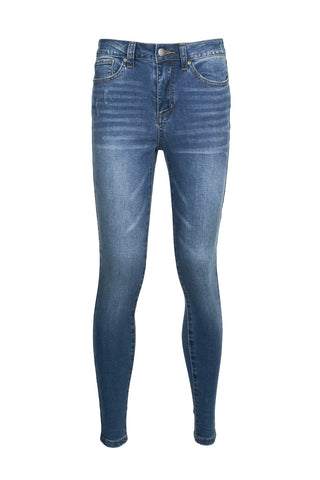 Velvet Heart Mid Waist Skinny Jeans Stretch Button & Zipper Fly Closure Denim Pants with Pockets - Monrovia - Front