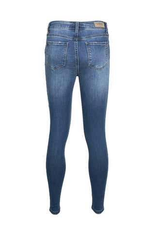 Velvet Heart Mid Waist Skinny Jeans Stretch Button & Zipper Fly Closure Denim Pants with Pockets - Monrovia - Back