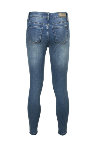 Velvet Heart Mid Waist Skinny Jeans Stretch Button & Zipper Fly Closure Denim Pants with Pockets - Soho - Back