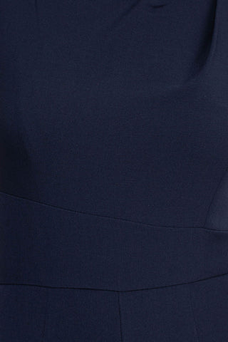 Donna Ricco V-Neck Sleeveless Zipper Back Solid Crepe Jumpsuit