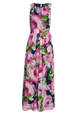 Donna Rico Floral Print Sleeveless Maxi Dress_FUCHSIA MULTI_ Full fabric view