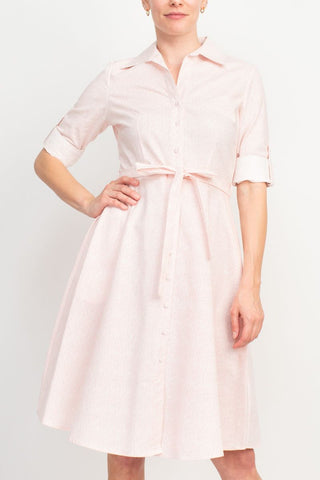 Sharagano Shirt Dress in Rapture Rose_Front View