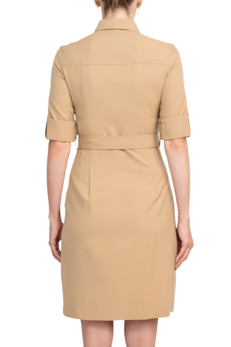 sharagano casual dresses Sharagano womens Front Zip Shirtdress, 12, Orange