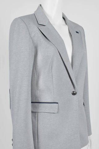 Luii Notched Collar One Button Long Sleeve Ponte Jacket