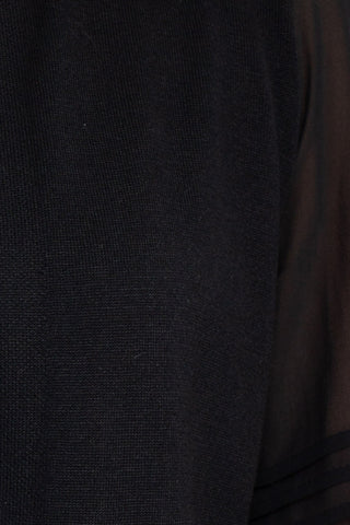 Nina Leonard Crew Neck Closure Knit Bodice 3/4 Chiffon Sleeve Solid Bolero