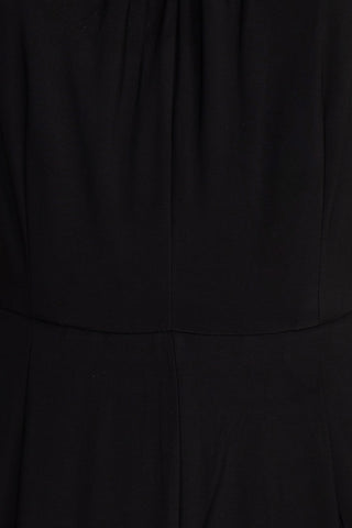 Nina Leonard Crossed Neck Sleeveless Keyhole Back Solid Jersey Jumpsuit