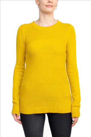 Lissy Crew Neck Long Sleeve Solid Knit Top_topaz_front View