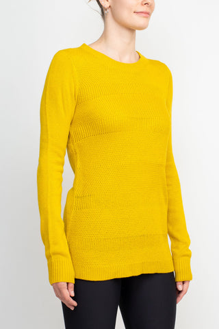 Lissy Crew Neck Long Sleeve Solid Knit Top_topaz_side View