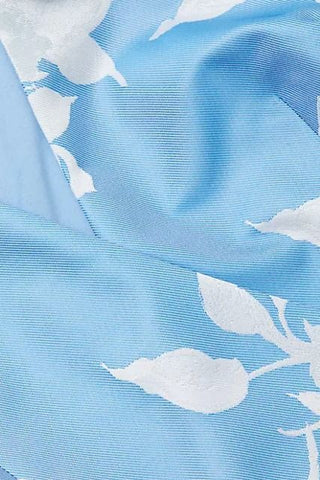 Aidan Mattox Sleeveless Floral Bodice Jaquard Dress in Cool Cloud_Fabric View