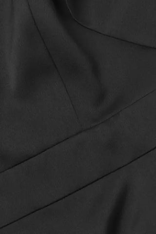 Aidan Mattox Double Strap Satin Column Gown - Black - Fabric