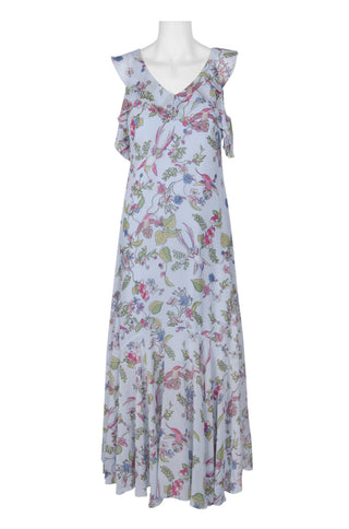 NANETTE Nanette Lepore V-Neck Sleeveless Flutter Multi Print Dress