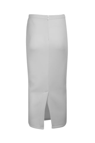 Final Sale: Why Dress Pencil Shape Banded Waist Zipper Back Solid Scuba Skirt