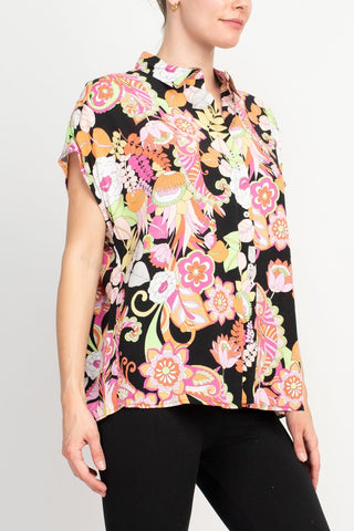 Floral-printed jersey knit top_side2