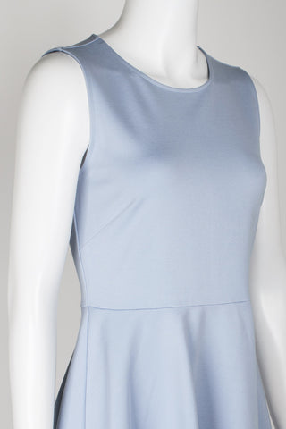 T Tahari Crew Neck Sleeveless Fit and Flare Solid Scuba Dress_Eventide_Back Inner View