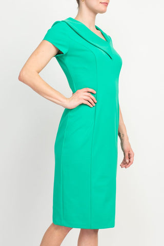 Connected Apparel Collared Sheath Dress_Side View