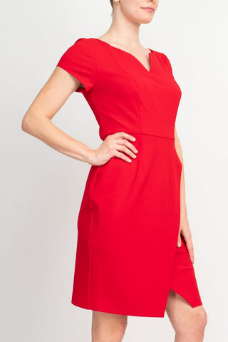 Connected Apparel Matte Jersey Sheath Dress_Side View