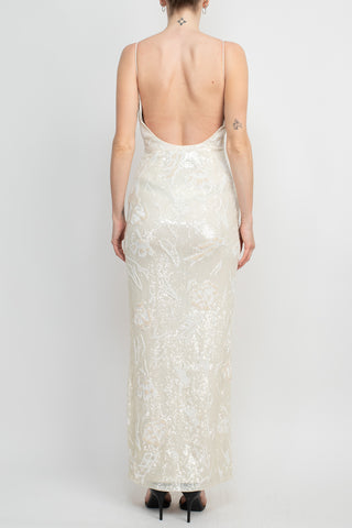 Emily SHALANT Embellished Spaghetti Strap Open Back Slit Side | Curated Brands in Los Angeles Emily SHALANT Embellished Spaghetti Strap Open Back Slit Side | Curated Brands in Los Angeles