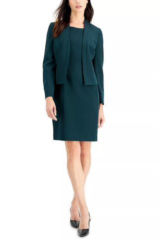 Le Suit Seamed Cropped Jacket With Matching Crepe Dress | Available at Curated Brands in Los Angeles Le Suit Seamed Cropped Jacket With Matching Crepe Dress | Available at Curated Brands in Los Angeles