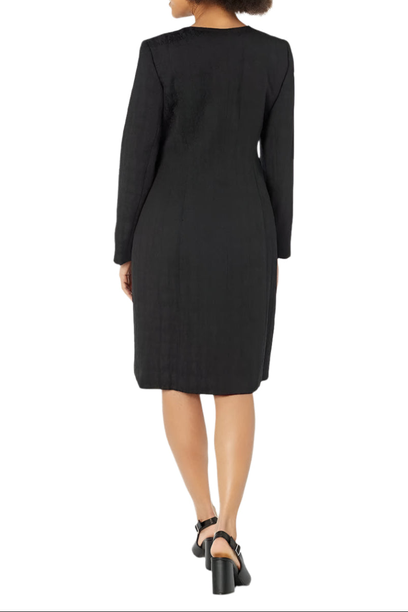 Le Suit Scoop Neck Back Zipper Sleeveless Dress with Hook & Eye Closure Front Jacket | Available at Curated Brands in Los Angeles Le Suit Scoop Neck Back Zipper Sleeveless Dress with Hook & Eye Closure Front Jacket | Available at Curated Brands in Los Angeles
