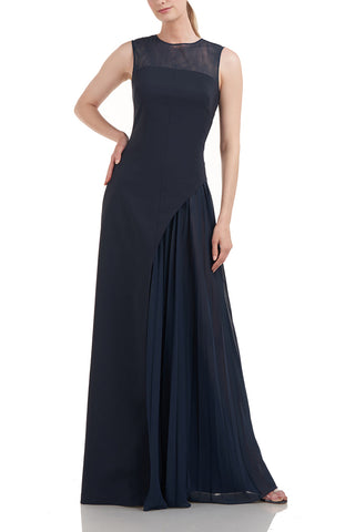 kay unger asymmetrical dress Kay Unger Rowan Asymmetric Metallic Column Gown